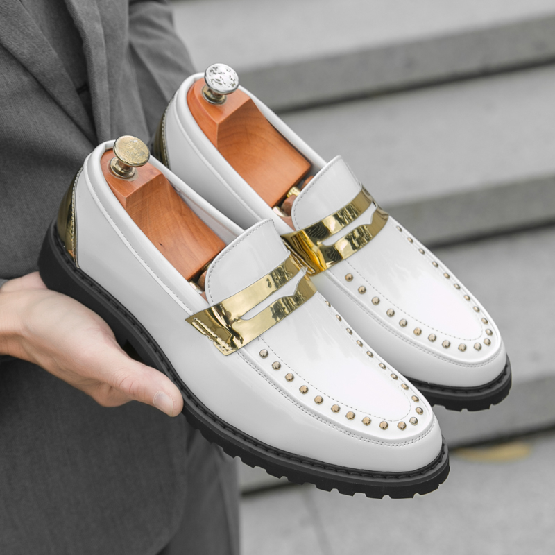 Men'S Formal Party Wear Shoes - Mannen Modieuze Loafers PU Dikke Zolen