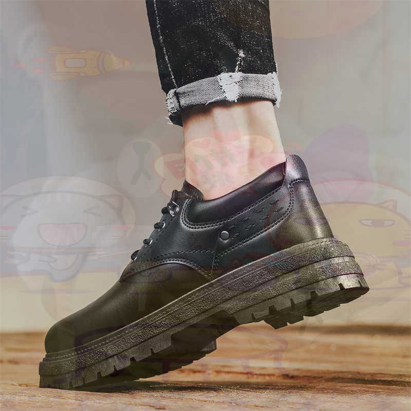 Men Formal Wear With Sneakers - Donker natuurlijk leer Mode-sneakers Tennis Herensneakers
