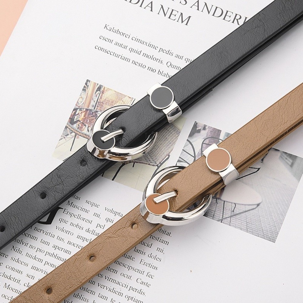 Formal Belt Leather Thin - Modelegering riem met gesp, dunne tailleband,