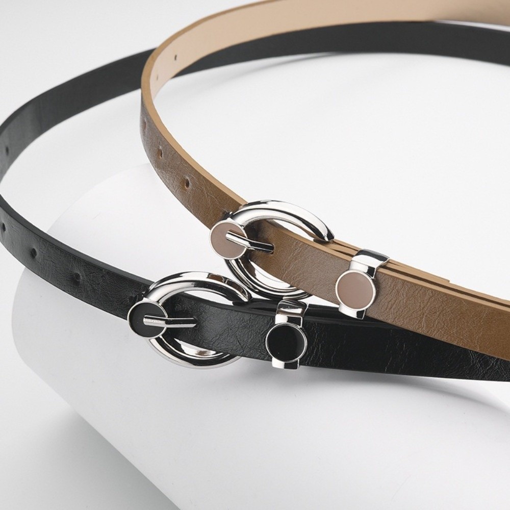 Formal Belt Leather Thin - Modieuze riem met gesp van legering,