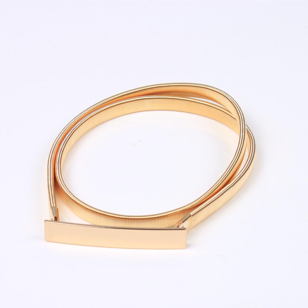 Smalle elastische riem met gou - Formal Belt Leather Thin recensie en prijs
