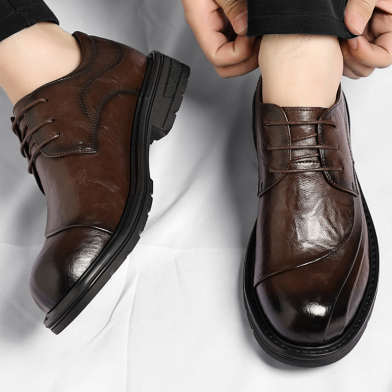 Bruin gepolijst echt leer met  - Men'S Formal Party Wear Shoes recensie en prijs