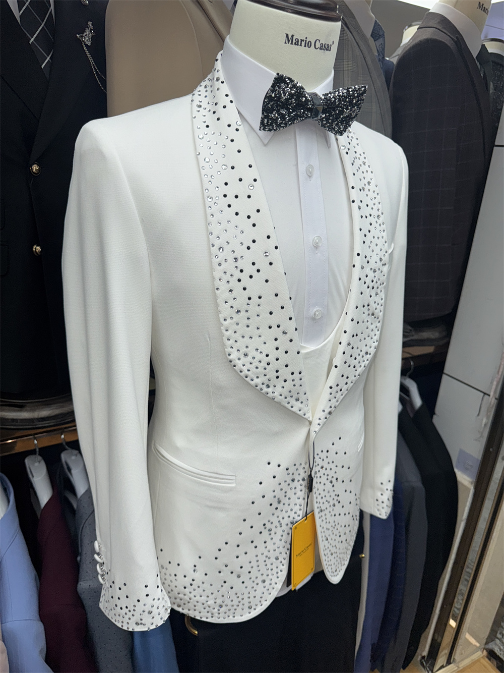 Luxe modieuze herenpak met zwa - Men Formal Wear Sale recensie en prijs