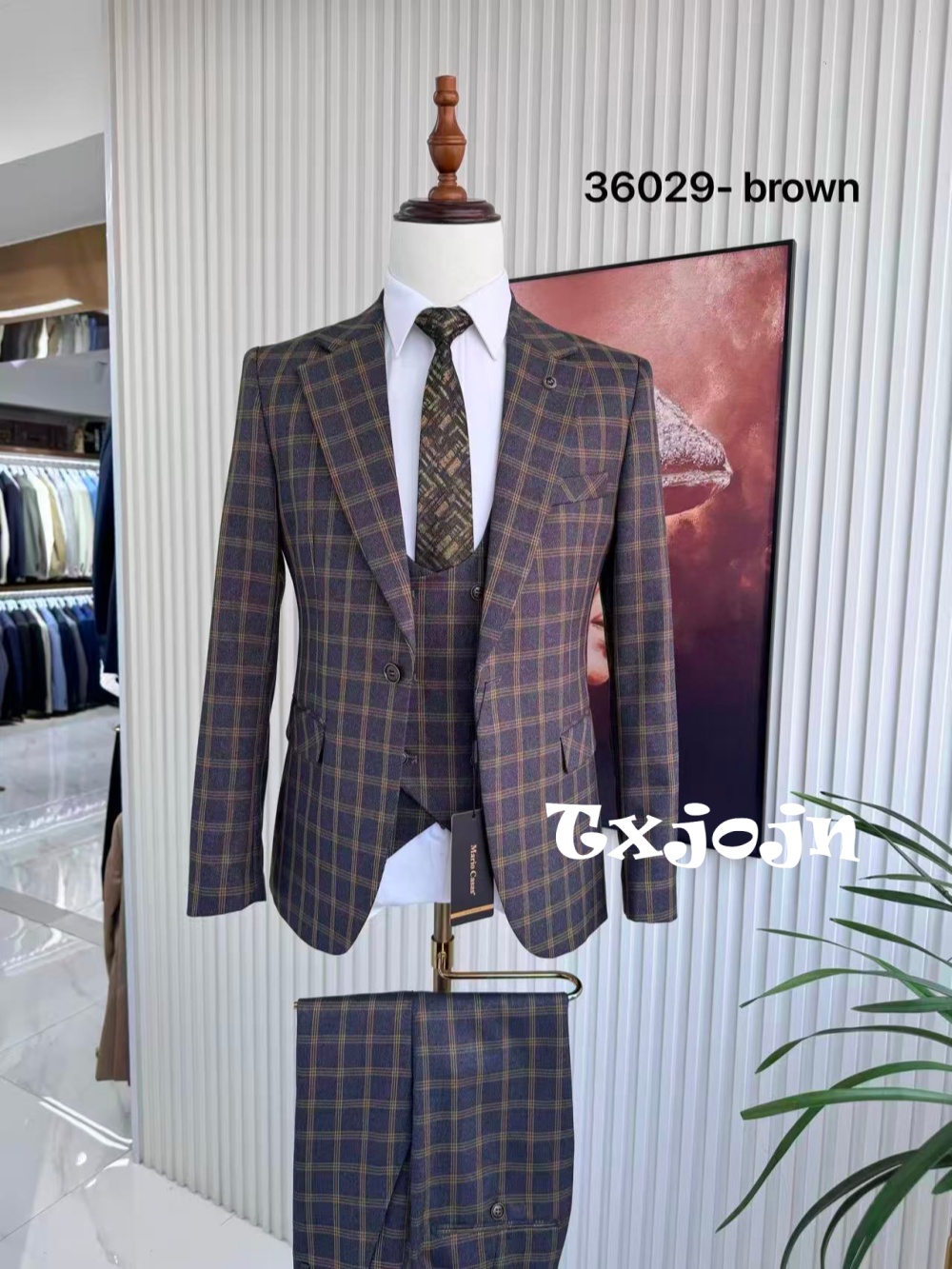 Herenpak met ruitpatroon, 3-de - Men Formal Wear Sale recensie en prijs