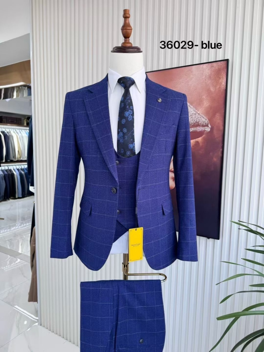 Herenpak met ruitpatroon, 3-de - Men Formal Wear Sale recensie en prijs